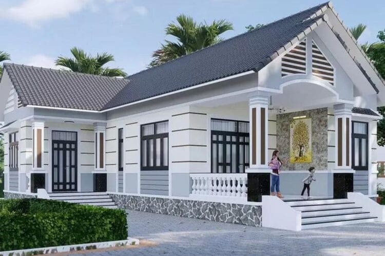 Mẫu nhà đẹp 2 tầng chữ L hiện đại và sang trọng