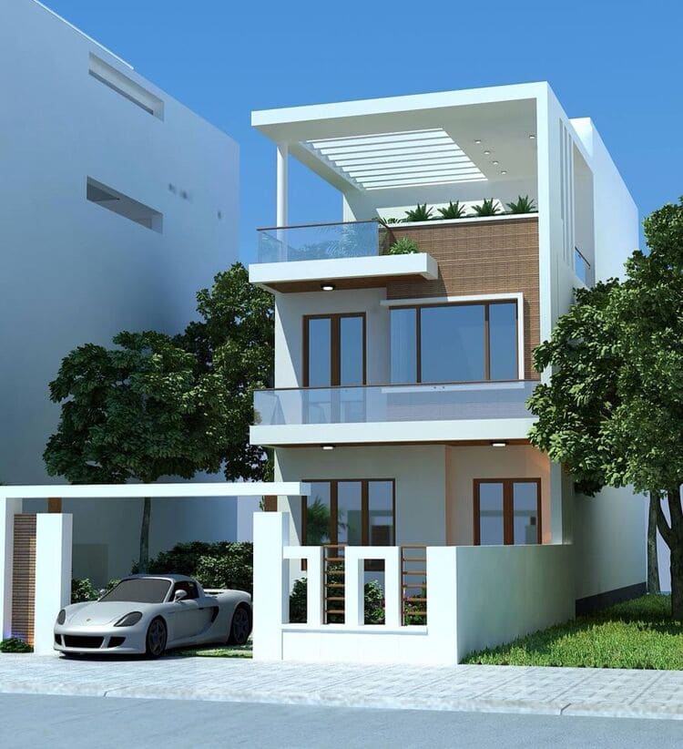 Mẫu nhà đẹp 2 tầng 4 phòng ngủ rộng rãi