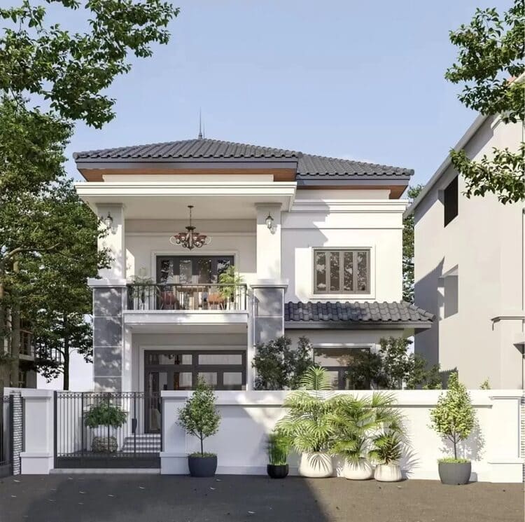 Mẫu nhà đẹp 2 tầng đơn giản, hiện đại