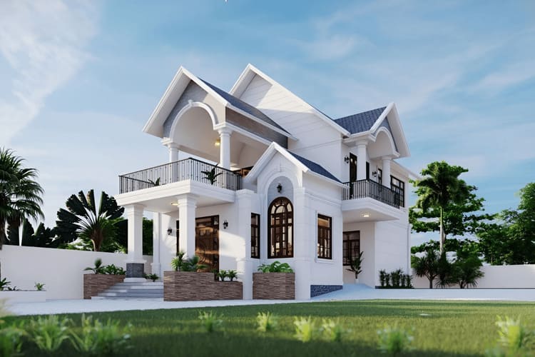 Mẫu nhà đẹp 2 tầng hiện đại, ấn tượng