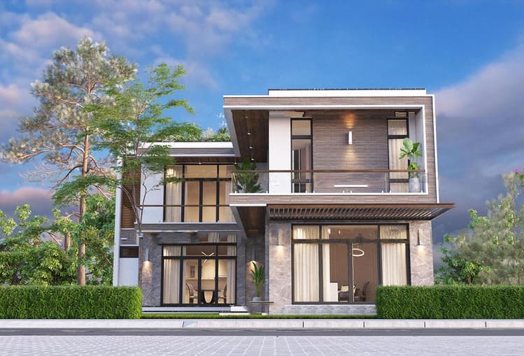 Mẫu nhà đẹp 2 tầng được chia thành nhiều loại