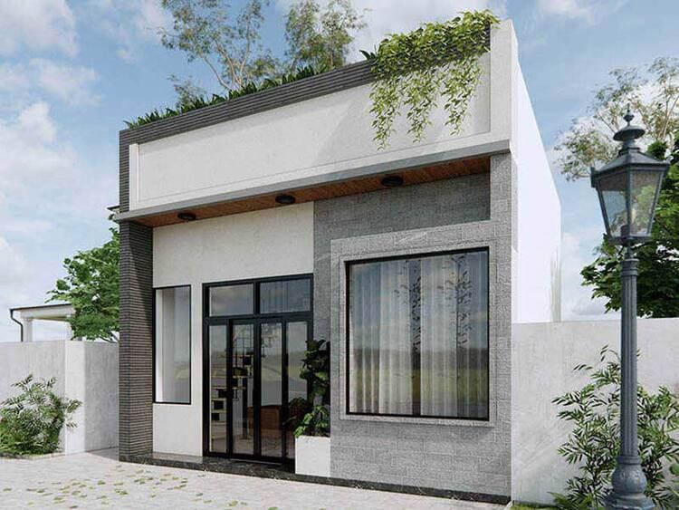 Mẫu thiết kế nhà phố mái bằng nhỏ