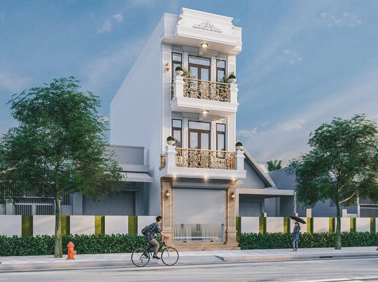 Mẫu thiết kế nhà phố kiểu ống 3 tầng