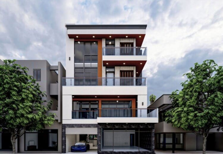 Mẫu thiết kế nhà phố 4 tầng hiện đại
