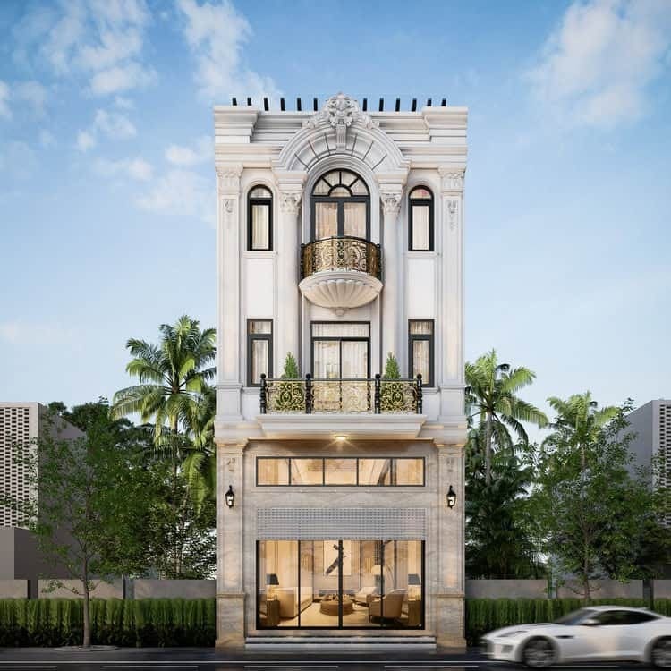 Mẫu thiết kế nhà phố phong cách tân cổ điển