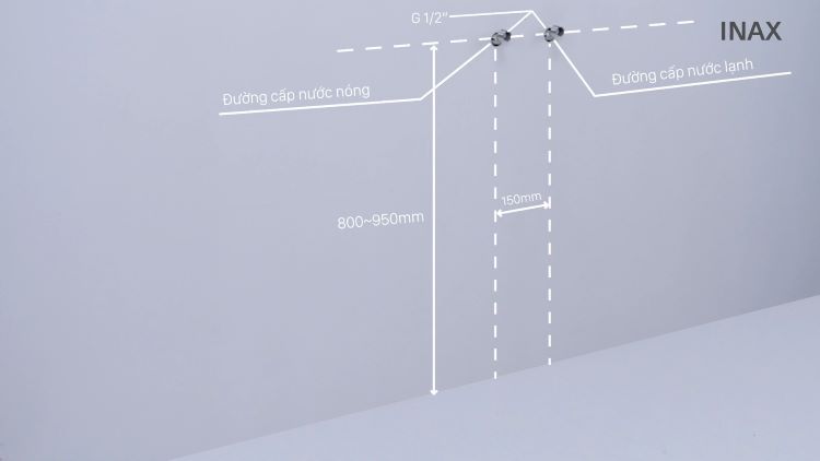 Đo đạc và đánh dấu vị trí lắp đặt sen tắm