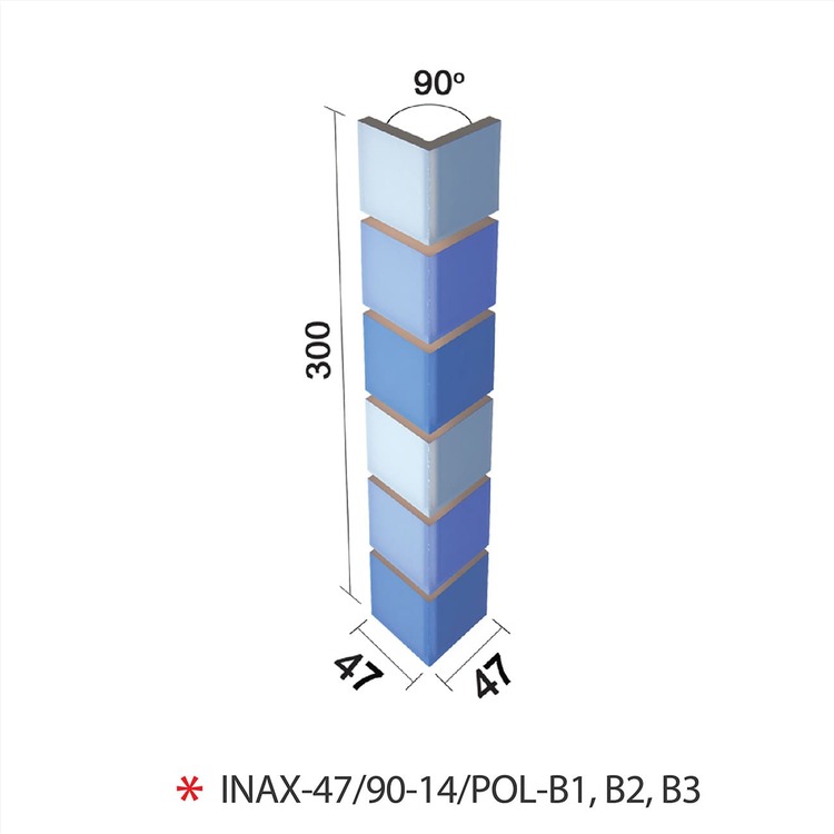 Gạch góc hồ bơi 47 × 47 mm