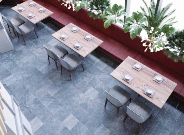 Gạch lát sàn giả đá không gian thương mại - dịch vụ