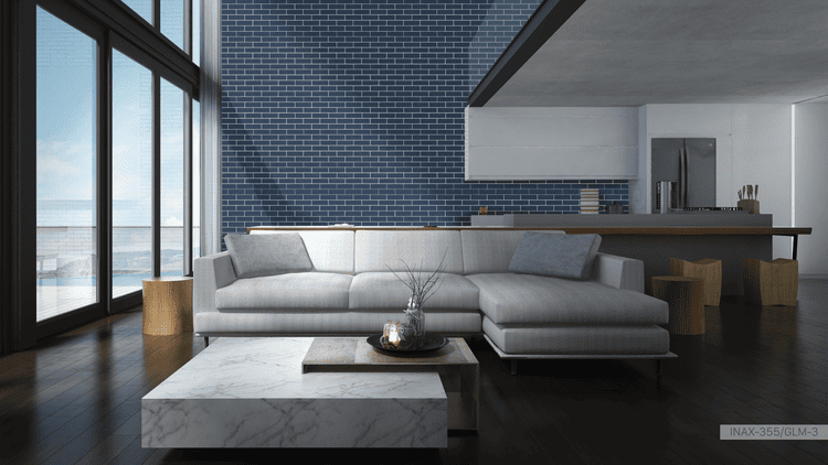 mẫu gạch ốp tường phòng khách đẹp Glazed Mosaic