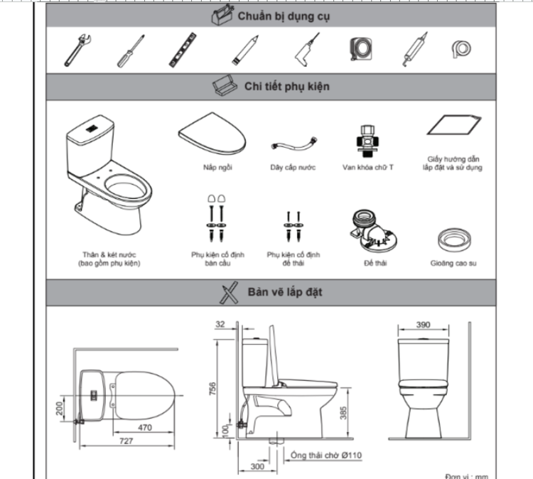 Bản vẽ bồn cầu 2 khối C-504VWN-2