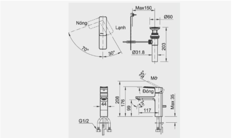 Bản vẽ sen vòi đơn LFV-5000SH