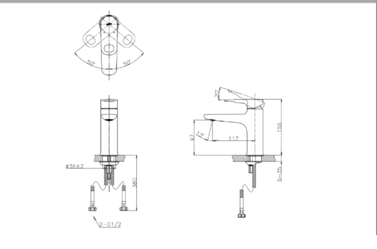 Bản vẽ vòi chậu đặt bàn LFV-652SH