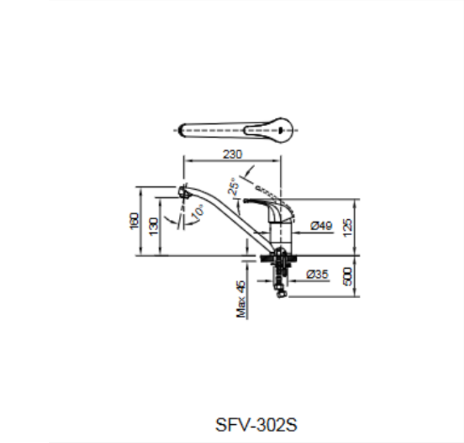 Bản vẽ Vòi bếp SFV-302S