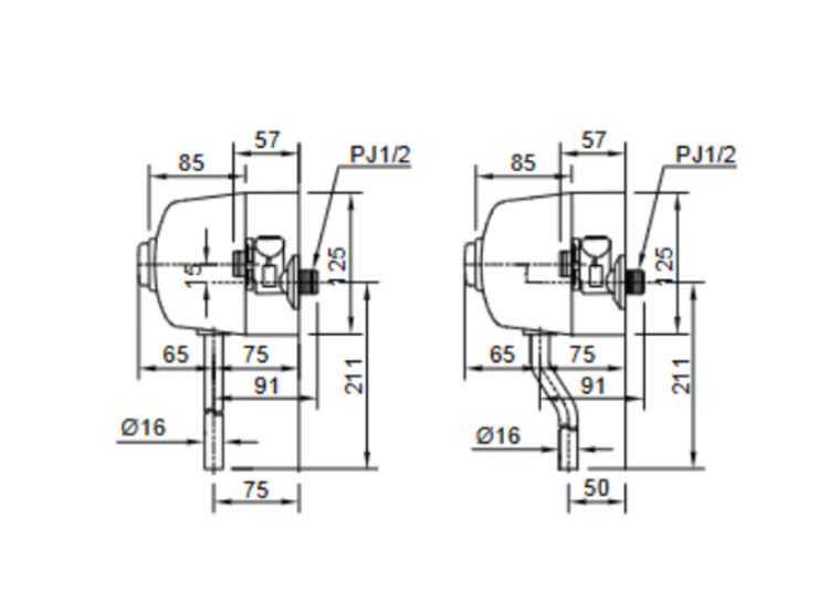 Bản vẽ Van xả bồn tiểu UF-4VS