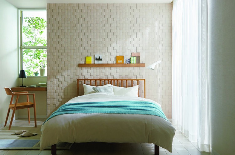 Phối cảnh gạch ốp chân tường phòng ngủ