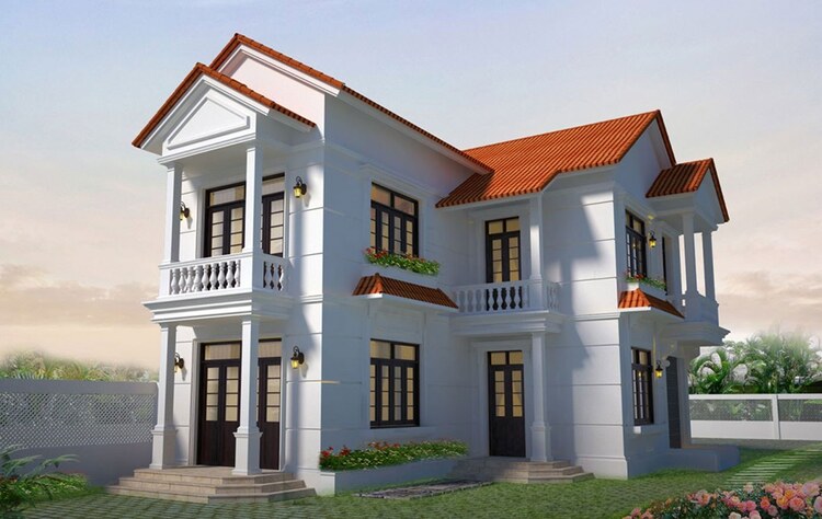 Thiết kế nhà ở 2 tầng chữ L được sử dụng rất phổ biến