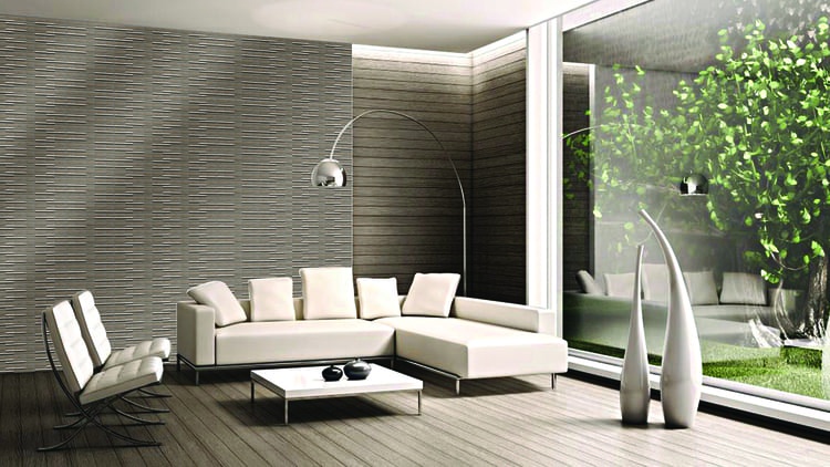 Gạch ốp tường giả gạch thô tạo nên không gian đầy cá tính