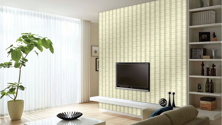 Gạch ốp tường màu pastel mang lại cảm giác tươi mới cho phòng khách