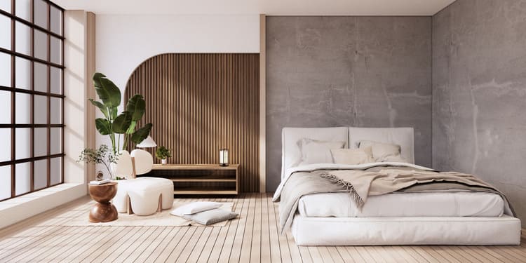 Ý tưởng thiết kế Wabi Sabi trong phòng ngủ