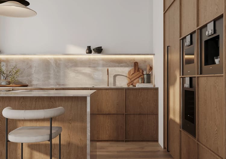 Ý tưởng thiết kế Wabi Sabi trong phòng bếp