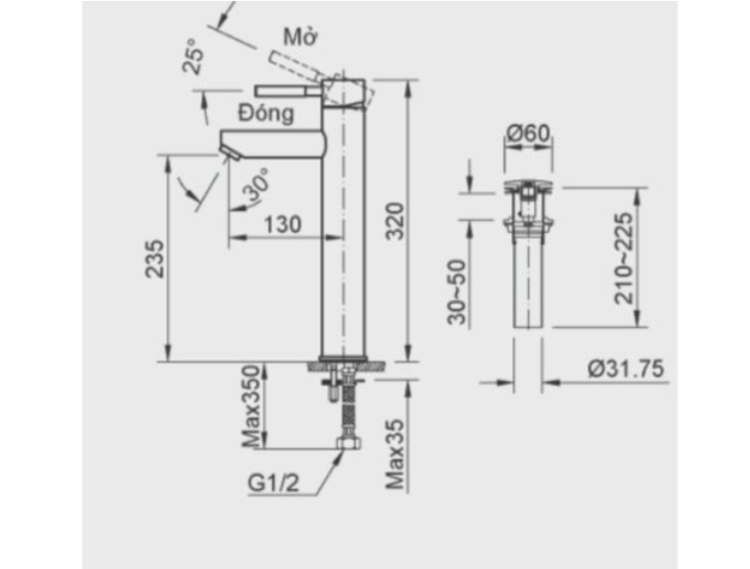 Bản vẽ sen vòi đơn LFV-8000SH2