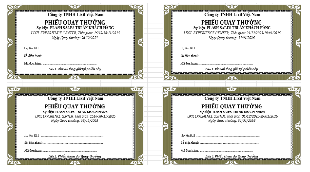 Thể lệ chương trình INAX