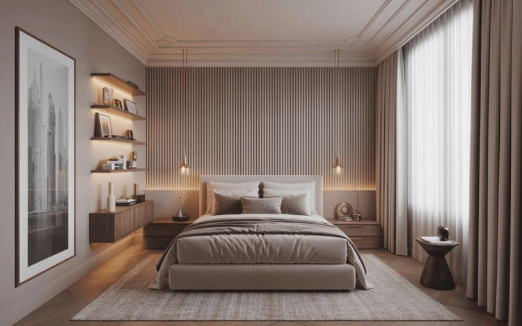 Sử dụng rèm cửa khi decor phòng ngủ