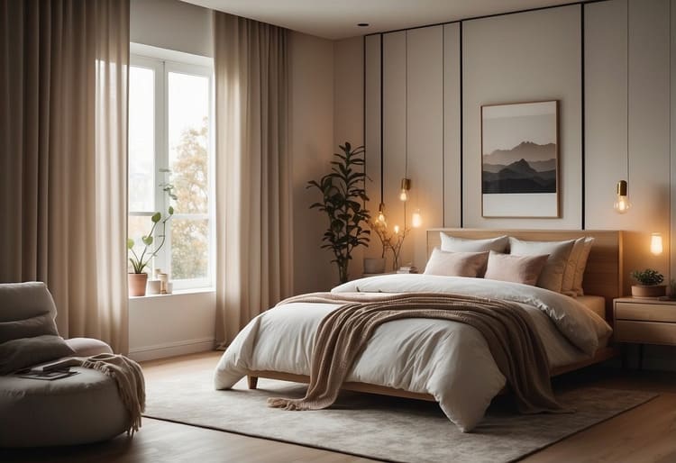 Tự trang trí phòng ngủ với đèn ngủ tone màu ấm