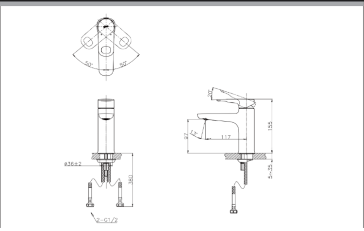 Bản vẽ vòi chậu đặt bàn LFV-652S