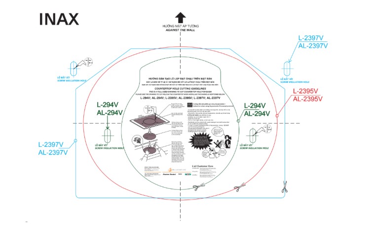 Hướng dẫn sử dụng và lắp đặt chậu rửa đặt bàn L-294V(EC/FC)