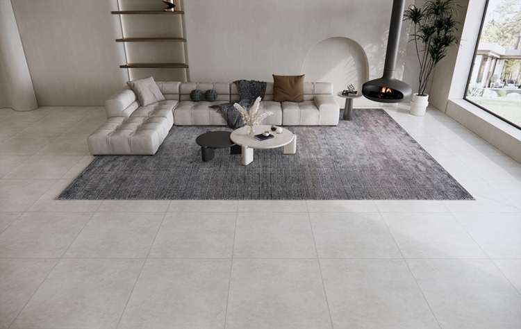 Gạch lát nền giả xi măng hiện đại, tối giản