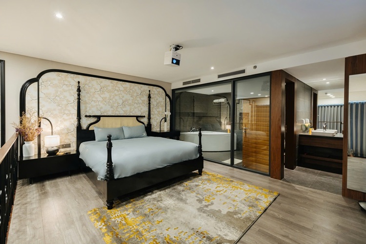 Mẫu gạch phòng ngủ vân gỗ tự nhiên toát lên vẻ hiện đại, đẳng cấp