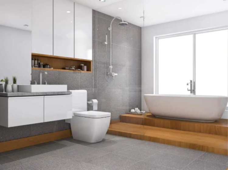 Mẹo phối gạch nhà vệ sinh màu ghi