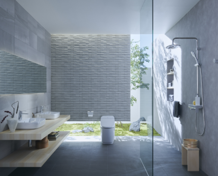 Phòng tắm kính không có cửa