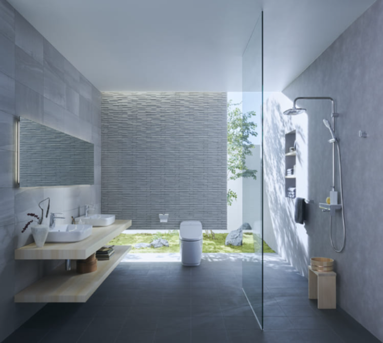 Phòng tắm kính không có cửa