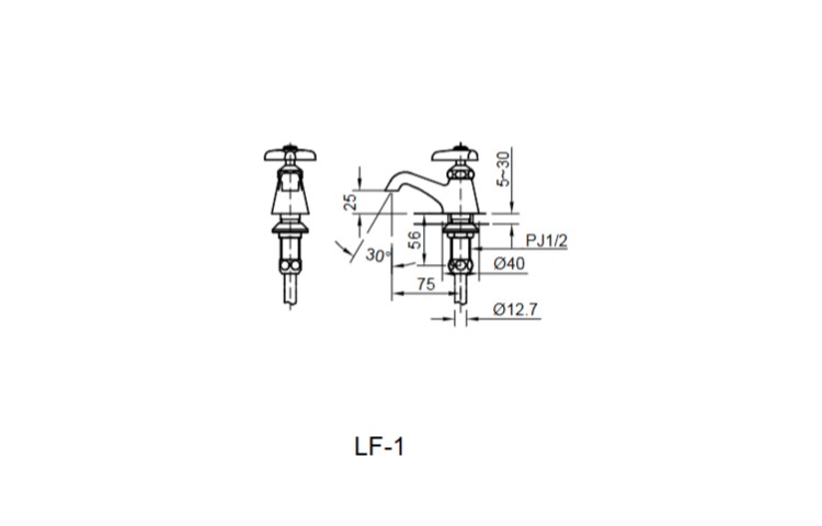 Bản vẽ vòi chậu nước lạnh LF-1