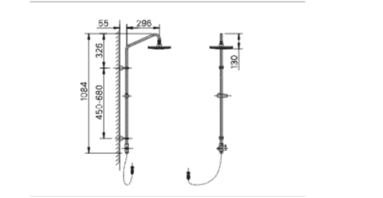 Bản vẽ lắp đặt cây sen tắm BFV-CL1