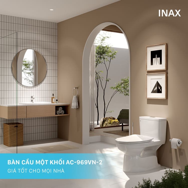 Bồn cầu 1 khối AC-969VN-2 thiết kế hiện đại và chống ố vàng