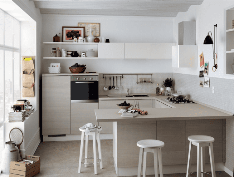 Mẫu phòng bếp chữ U rộng rãi, thích hợp cho những căn bếp lớn