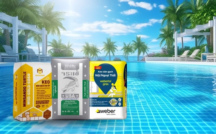 Keo dán gạch hồ bơi dưới nước Minsando Gold kết dính tốt, được dùng phổ biến