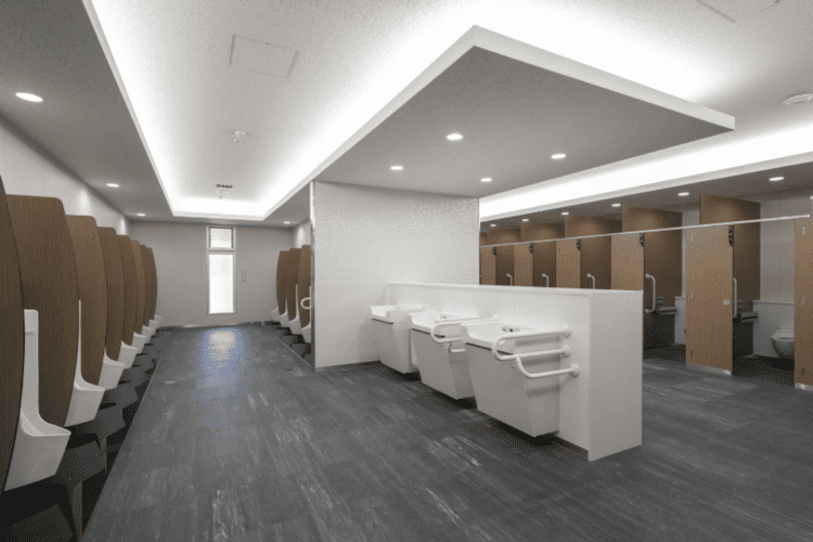 Mẫu nhà vệ sinh tối giản kết hợp lavabo INAX bền đẹp ấn tượng