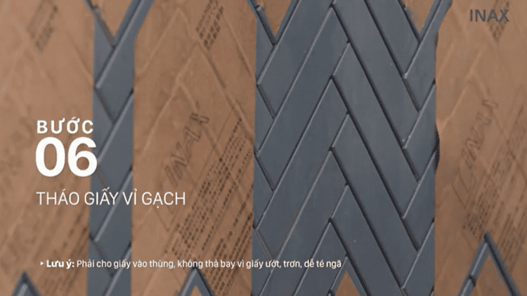 Quy trình lát gạch xương cá bền đẹp bước 6