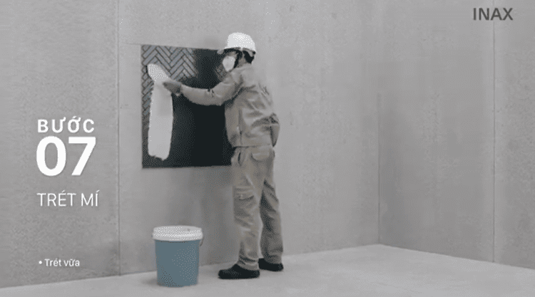 Quy trình lát gạch xương cá bền đẹp bước 7